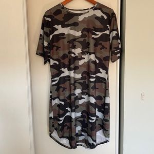 SHEIN camo shirt dress